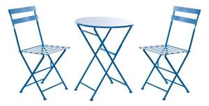 Emaga Zestaw Stołowy z 2 Krzesłami DKD Home Decor Niebieski Metal (3 pcs)