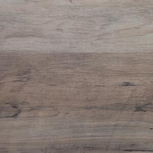 Stolik kawowy okrągły płyta wiórowa metalowe nogi ciemne drewno Bonita Beliani