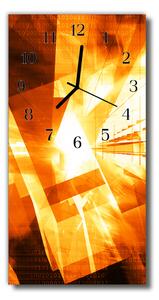 Zegar Szklany Pionowy Geometria abstrakcja pomarańczowy
