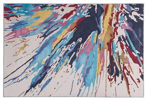 Dywan do salonu 140 x 200 cm wielokolorowy plama barwna abstrakcyjny Karabuk Beliani
