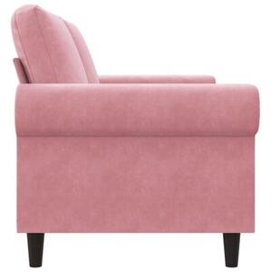 Sofa 2-osobowa, rÃ³Å¼owy, 140 cm, tapicerowana aksamitem