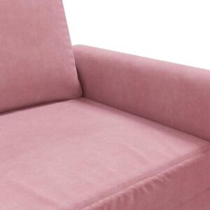 Sofa 2-osobowa, rÃ³Å¼owy, 140 cm, tapicerowana aksamitem