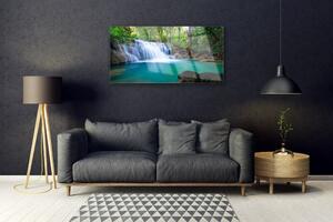 Obraz na Szkle Wodospad Jezioro Las Natura