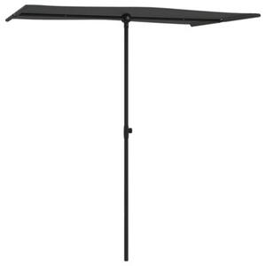 Parasol ogrodowy na aluminiowym słupku, 180x110 cm, antracytowy