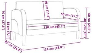 Sofa dwuosobowa brÄ zowa 110 cm sztuczna skÃ³ra