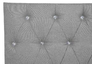 Łóżko kontynentalne szare z materacem pikowany zagłówek 180 x 200 cm Duchess Beliani