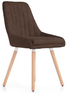 Brązowe krzesło tapicerowane Eco skóra Pikowane NAVGRA