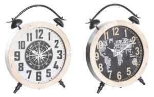 Emaga Stolné hodiny DKD Home Decor Czarny Żelazo Drewno MDF (41 x 6.5 x 52.5 cm) (2 pcs)