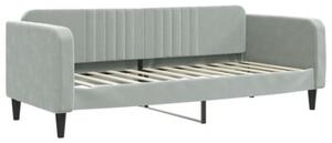 Sofa rozsuwana, jasnoszara, 80x200 cm, aksamit