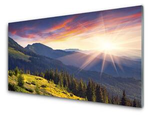 Obraz Szklany Góra Las Słońce Krajobraz