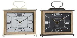Emaga Stolné hodiny DKD Home Decor Czarny Metal Biały Drewno MDF (28 x 8 x 29.5 cm) (2 pcs)