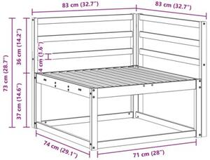 Sofa narożna na zewnątrz naturalny 83 x 83 x 73 cm