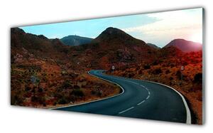Obraz Szklany Droga Góry Pustynia