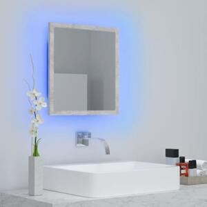 Lustro Åazienkowe LED, szaroÅÄ betonu, 40x8,5x37 cm, akryl
