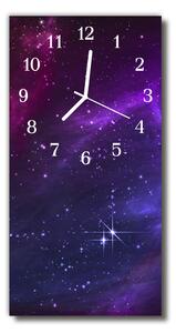 Zegar Szklany Pionowy Kosmos galaktyka purpurowy