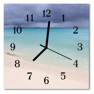 Zegar szklany kwadratowy Plaża