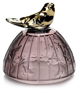 Szklany Organizer na biżuterię Pojemnik w stylu glamour Fioletowy z Ptakiem LADYBIRD