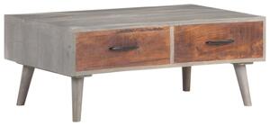 Stolik kawowy, szary, 100x60x40 cm, lite, surowe drewno mango