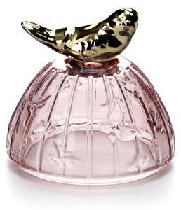 Szklany Organizer na biżuterię Pojemnik w stylu glamour Różowy z Ptakiem LADYBIRD