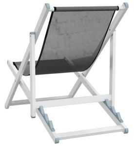 Składane krzesła plażowe, 2 szt., szare, aluminium i textilene