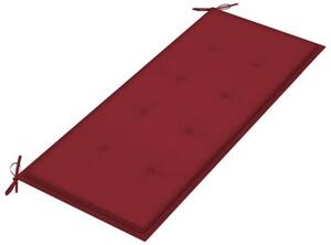 Sztaplowana ławka ogrodowa z poduszką, 128,5 cm, drewno tekowe