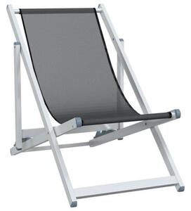 Składane krzesła plażowe, 2 szt., szare, aluminium i textilene