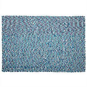Dywan wełniany prostokątny 160 x 230 cm kulki filcowe niebiesko-biały Amdo Beliani