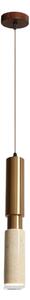 Travertino - lampa wisząca kamień, trawertyn, złoty H35 cm 5W LED