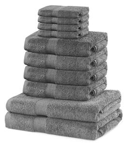 DecoKing - Ręcznik Bawełniany Szary MARINA GŁADKI-2*70x140+4*50x100+4*30X50