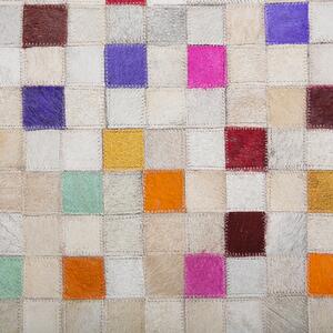Dywan skórzany wzór patchwork 80 x 150 cm ręcznie robiony kolorowy Advan Beliani