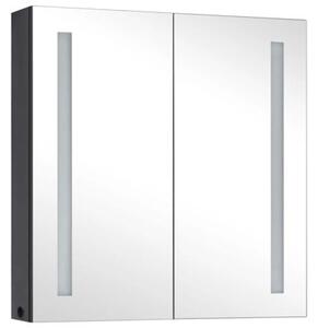 Szafka łazienkowa z lustrem i LED, 62x14x60 cm