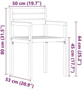 Krzesła ogrodowe 4 szt. 50x53x80 cm drewno lite akacja