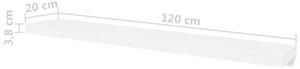 Półki ścienne, 4 szt., białe, 120 cm
