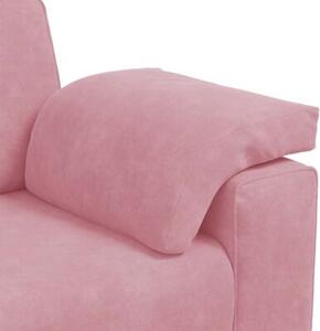 Sofa dwuosobowa, rÃ³Å¼owa, 160x77x82 cm, aksamit