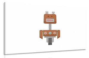 Obraz robot w kolorze brązowym