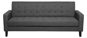 Sofa ciemnoszara rozkładana funkcja spania pikowana 3-osobowa Vehkoo Beliani