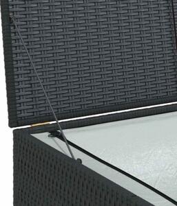 Skrzynia ogrodowa, czarna, 150 x 100 x 100 cm, rattan pe