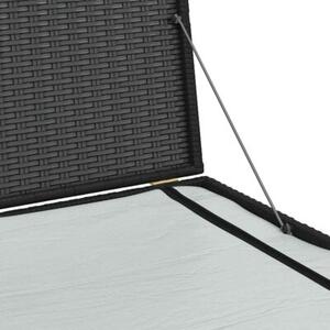 Skrzynia ogrodowa, czarna, 150 x 100 x 100 cm, rattan pe