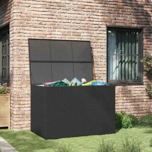 Skrzynia ogrodowa, czarna, 150 x 100 x 100 cm, rattan pe