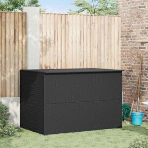 Skrzynia ogrodowa, czarna, 150 x 100 x 100 cm, rattan pe
