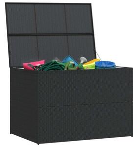 Skrzynia ogrodowa, czarna, 150 x 100 x 100 cm, rattan pe