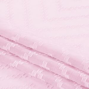 Dekoracyjna firana na przelotkach ze wzorem w jodełkę Różowa LAILA-140x250 cm