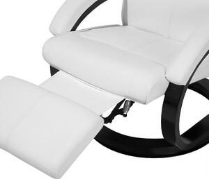 Nowoczesny fotel rozkładany z podnóżkiem ekoskóra biały Might Beliani