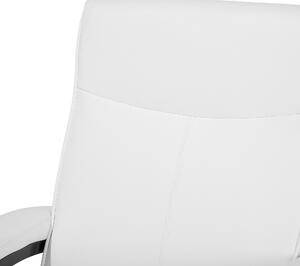 Nowoczesny fotel rozkładany z podnóżkiem ekoskóra biały Might Beliani