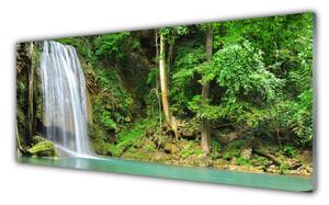 Obraz Szklany Wodospad Las Przyroda