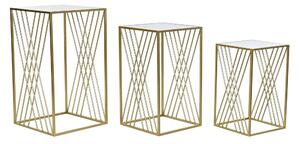 Emaga Komplet 3 Stolików DKD Home Decor Lustro Złoty Metal (3 pcs) (40 x 40 x 70 cm)