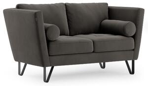 Sofa na stalowych nogach Premium Velvet Grafitowa DELTA-149 cm