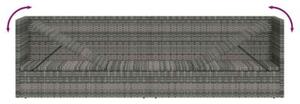 Leżanka ogrodowa, szara, 200 x 60 cm, rattan pe