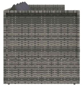 Leżanka ogrodowa, szara, 200 x 60 cm, rattan pe