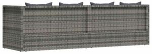Leżanka ogrodowa, szara, 200 x 60 cm, rattan pe